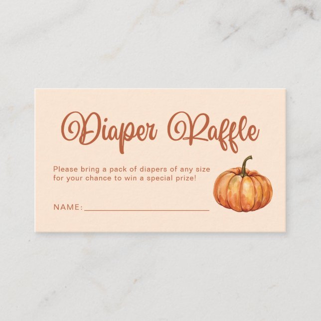Fall Boho Pumpkin Baby Shower Diaper Raffle Enclosure Card (Front)