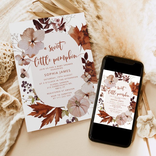 Fall Boho pumpkin baby shower Invitation (Creator Uploaded)