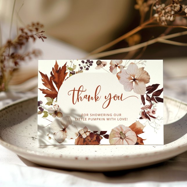 Fall Boho pumpkin baby shower thank you card (Creator Uploaded)