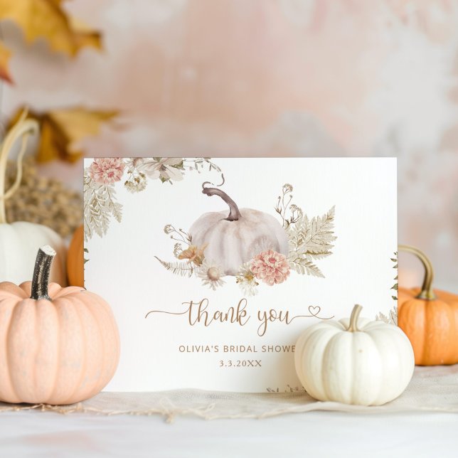 Fall Boho pumpkin bridal shower thank you card (Creator Uploaded)