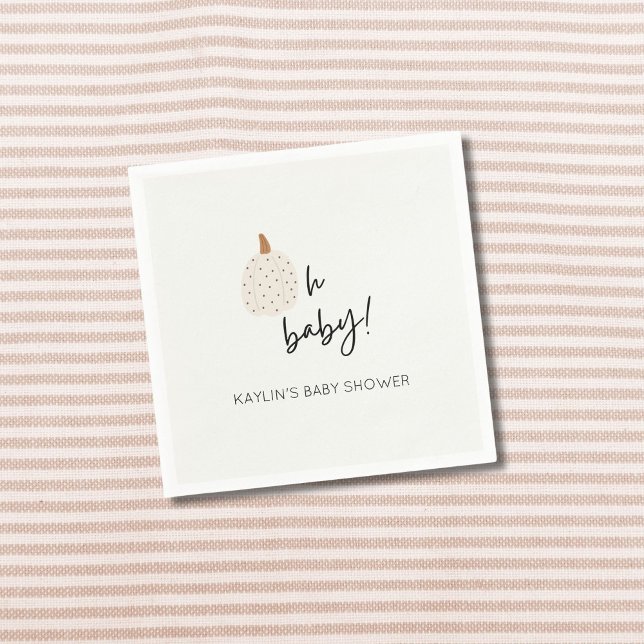 Fall Boho Pumpkin Oh Baby Shower Custom Napkin  (Creator Uploaded)