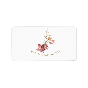 Fall boho Rustic Baby Shower Return Address Label