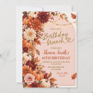 Fall Boho Rustic Birthday Brunch invitation