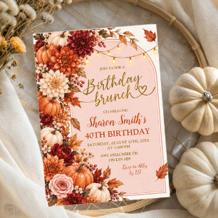 Fall Boho Rustic Birthday Brunch invitation