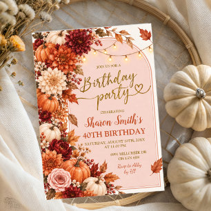 Fall Boho Rustic Birthday Party invitation