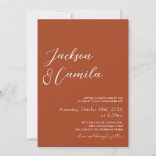 Fall Boho Terracotta Photo Wedding Invitation