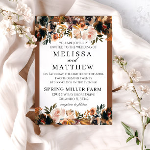 Fall Boho Terracotta Wedding Invitation