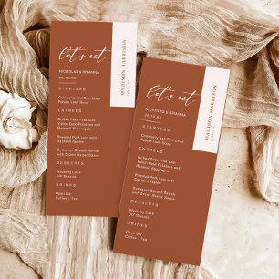 Fall Boho Terracotta Wedding Menu