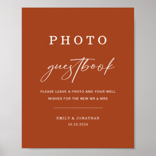Fall Boho Terracotta Wedding Photo Guest book Sign