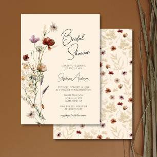Fall Boho Wildflower Bridal Shower Invitation