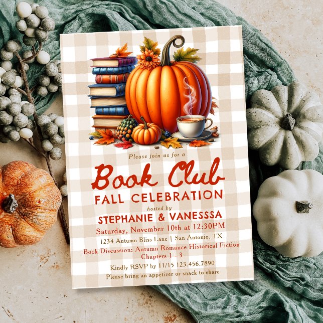 Fall Book Club Party  Invitation (Creator Uploaded)