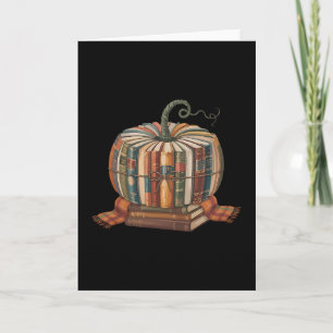 Fall Book Pumpkin Halloween Teacher Librarian Than Card