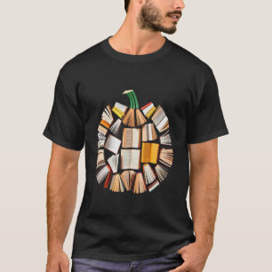 Fall Book Pumpkin Retro Reading Halloween Teacher  T-Shirt