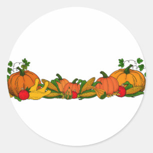 fall border classic round sticker