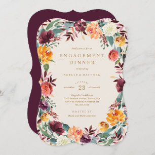 Fall Border Engagement Party Dinner Invitation