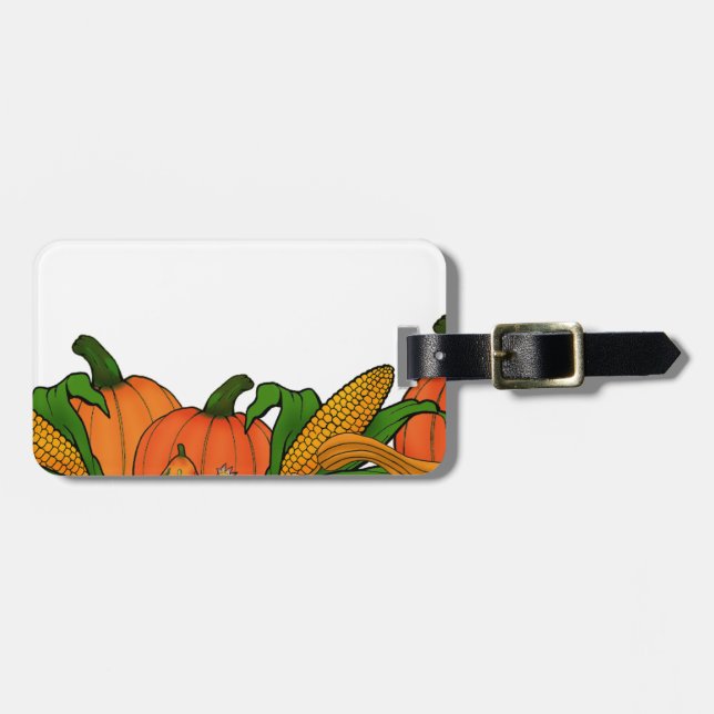 fall border luggage tag (Front Horizontal)