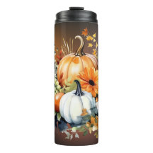 Fall Botanical Pumpkins Thermal Tumbler