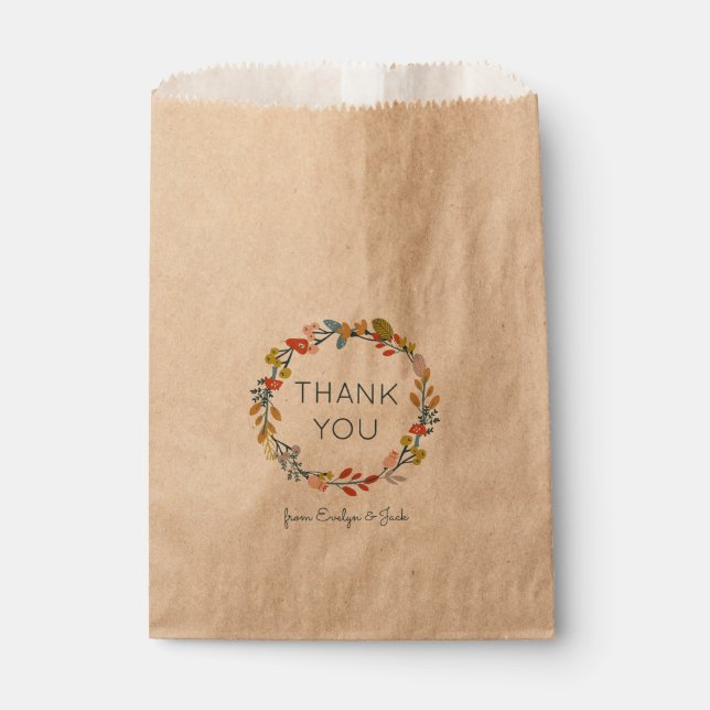 Fall Botanical Thank You Favour Bags (Front)