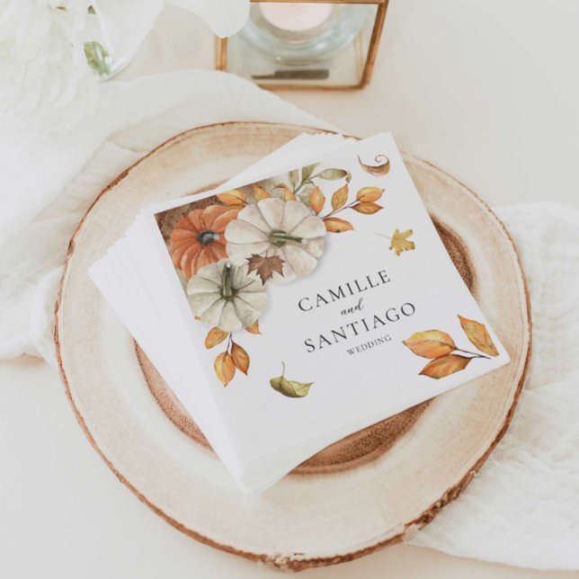 Fall Botanical Wedding Personalised Napkin (Fall Botanical Wedding Personalized Wedding Paper Napkins)