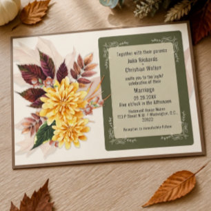 Fall Botanical Wedding Suite Invitation
