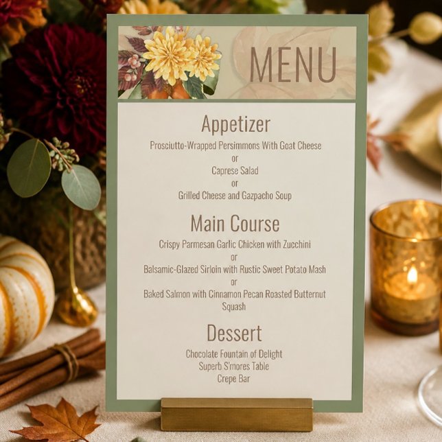Fall Botanical Wedding Suite Menu Card (Creator Uploaded)