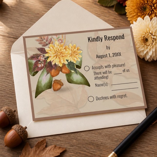 Fall Botanical Wedding Suite / Response Card  (Creator Uploaded)