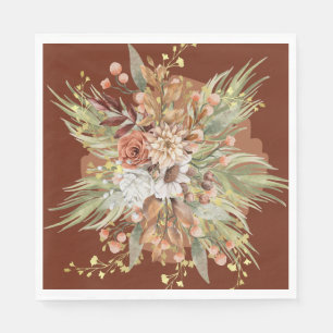 Fall Botanicals Wedding Suite Paper Napkins (Rust)