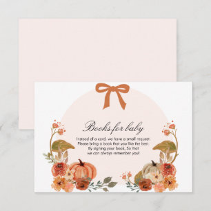 Fall Bow Boho Pumpkin Babyshower Enclosure Card