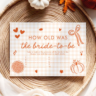 Fall Bow Hand Drawn How Old Was The Bride Game Enclosure Card