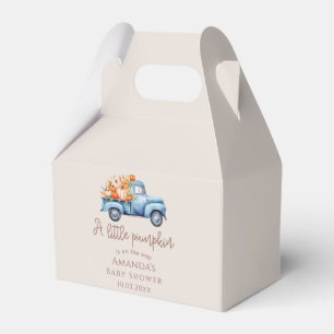 Fall Boy Baby Shower Blue Pumpkin Truck Favour Box