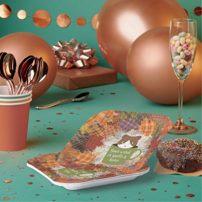 Fall Break Cat Paper Plate (Multi)