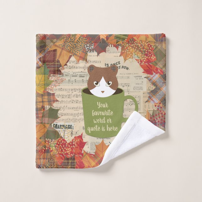 Fall Break Cat Wash Cloth (Wash Cloth)