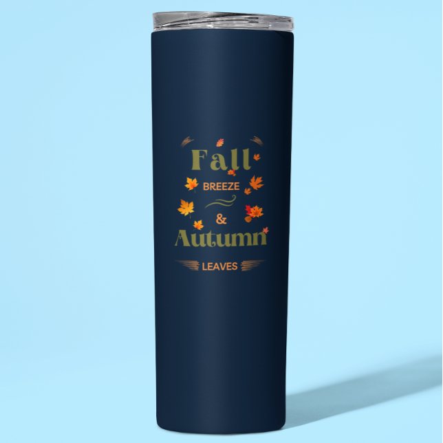 Fall Breeze and Autumn Leaves Design Thermal Tumbler (Creator Uploaded)