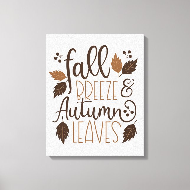 Fall Breeze Autumn Leaves Canvas Print (Front)