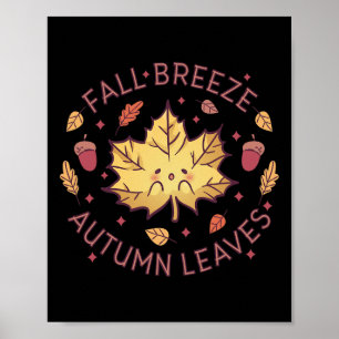 Fall Breeze Autumn Leaves Maple Leaf  Poster