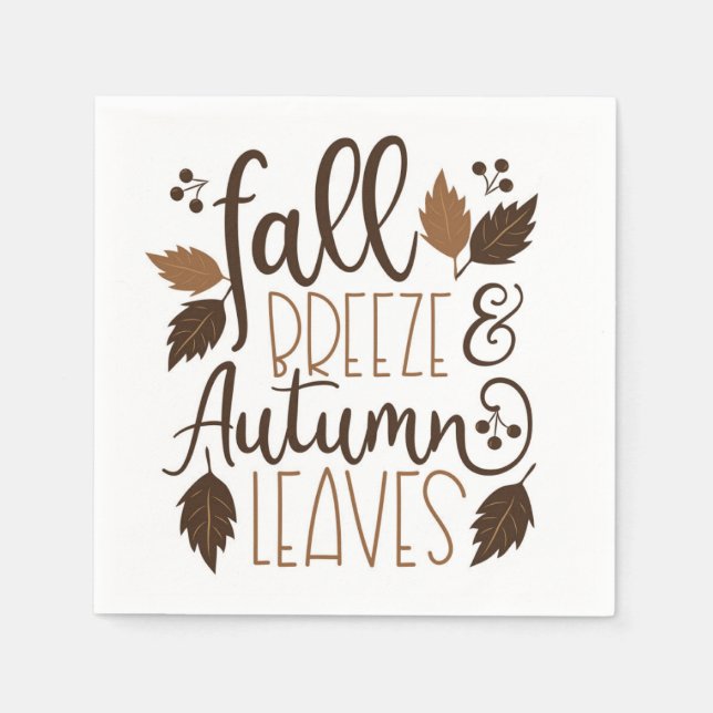 Fall Breeze Autumn Leaves Napkin (Front)