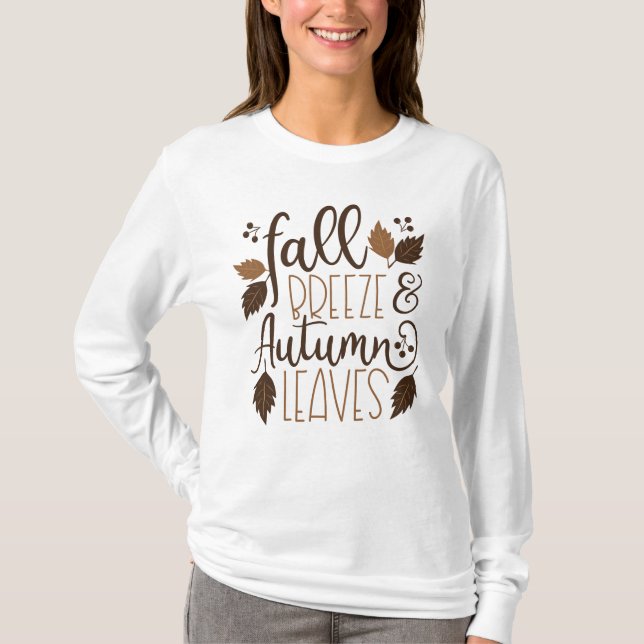 Fall Breeze Autumn Leaves T-Shirt (Front)