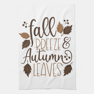 Fall Breeze Autumn Leaves Tea Towel
