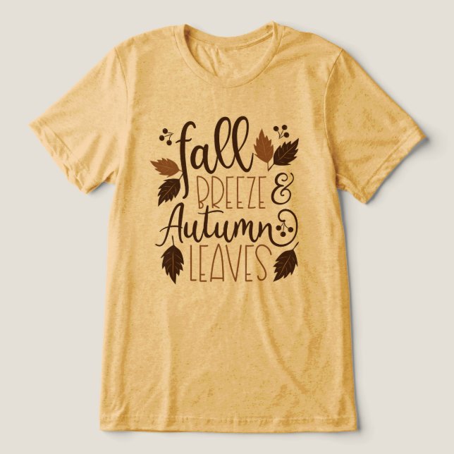 Fall Breeze Autumn Leaves Tri-Blend Shirt (Design Front)