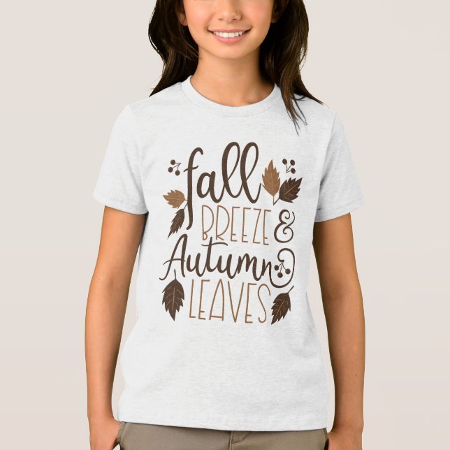 Fall Breeze Autumn Leaves Tri-Blend Shirt (Front)
