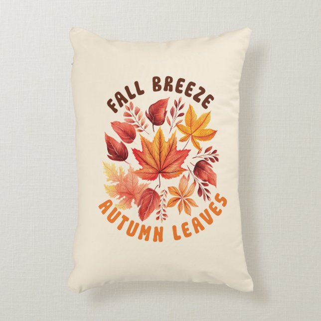 Fall Breeze, Autumn Leaves –Whimsical Fall Foliage Decorative Cushion (Front(Vertical))