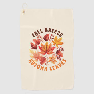 Fall Breeze, Autumn Leaves –Whimsical Fall Foliage Golf Towel