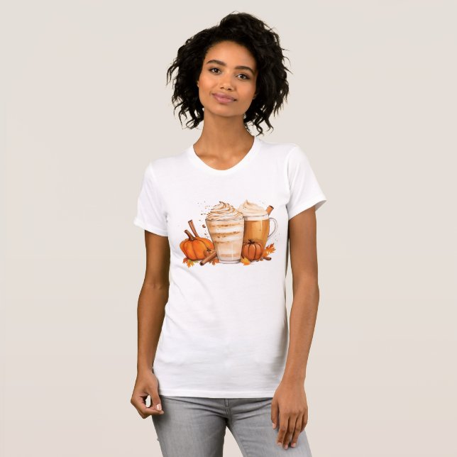 Fall Brew Bliss: Coffee Cup T-Shirt (Front Full)
