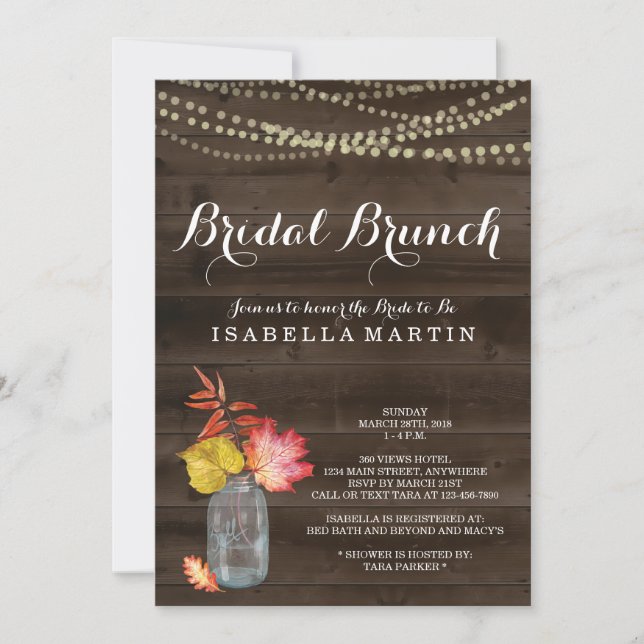 Fall Bridal Brunch Invitation (Front)