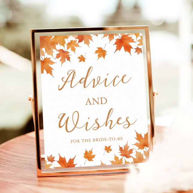 Fall Bridal Shower Advice and Wishes  Poster (Creator Uploaded)