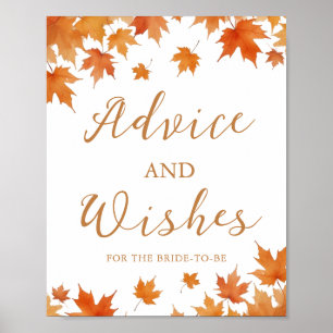 Fall Bridal Shower Advice and Wishes  Poster