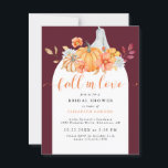 Fall Bridal Shower Autumn Pumpkin Fall in Love Postcard<br><div class="desc">Fall autumn theme bridal shower invitation with pumpkin floral autumn watercolor illustration.</div>