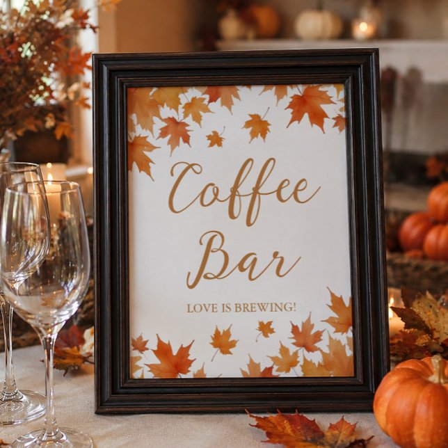Fall Bridal Shower Coffee Bar Poster (Creator Uploaded)