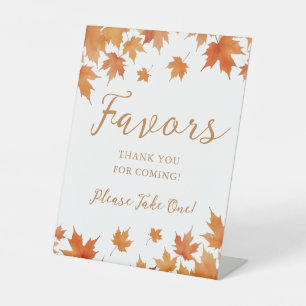 Fall Bridal Shower Favours Pedestal Sign