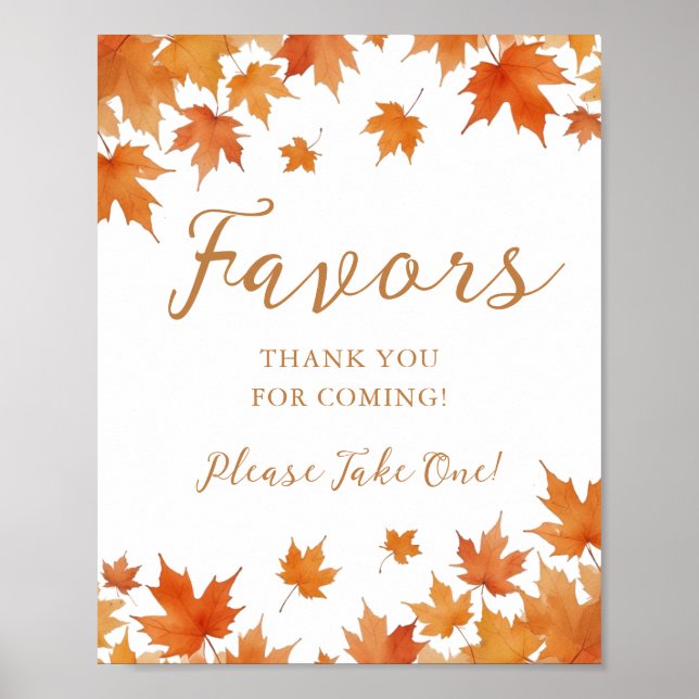 Fall Bridal Shower Favours Poster (Front)